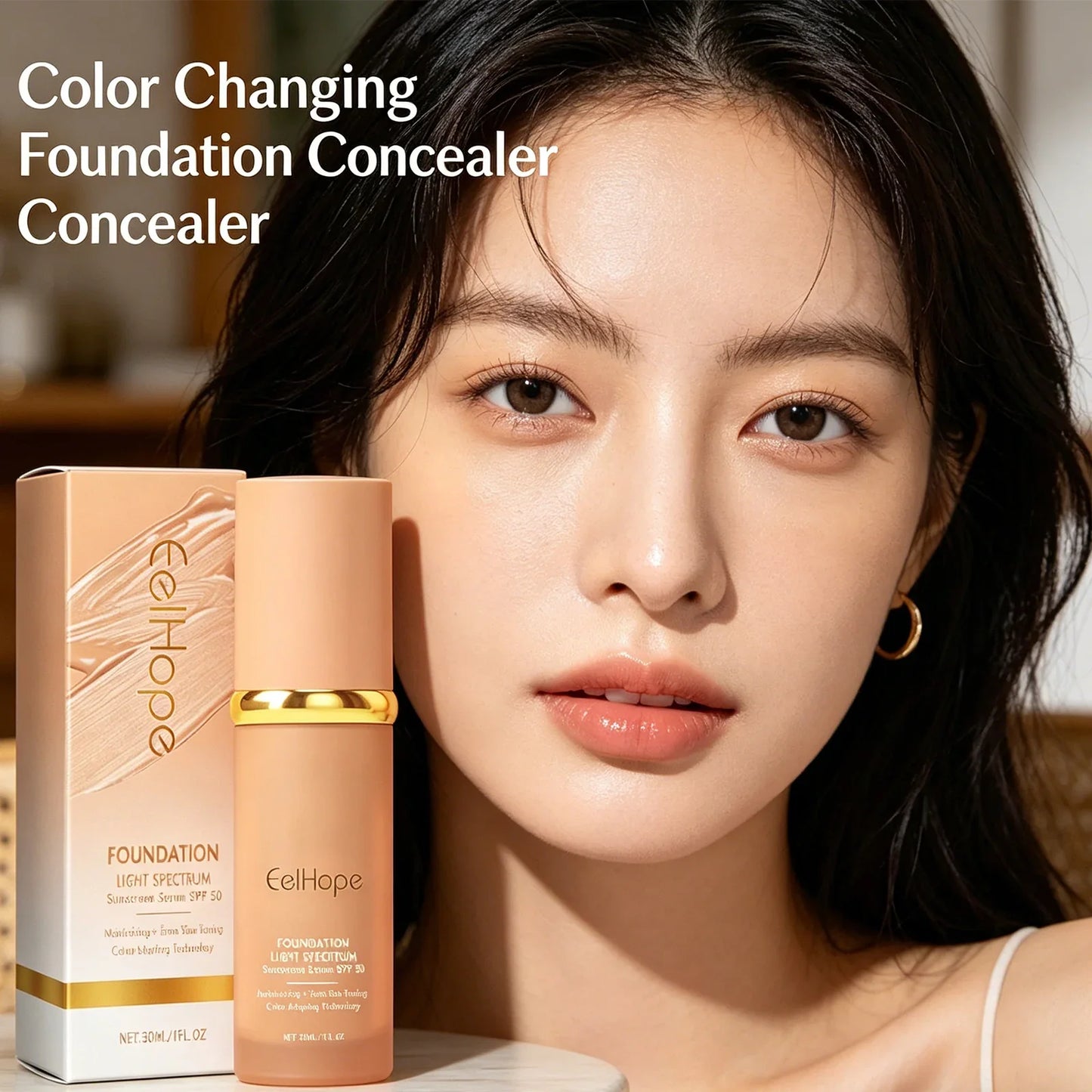 Eelhope Color-Changing Foundation – Full Coverage & Hydrating