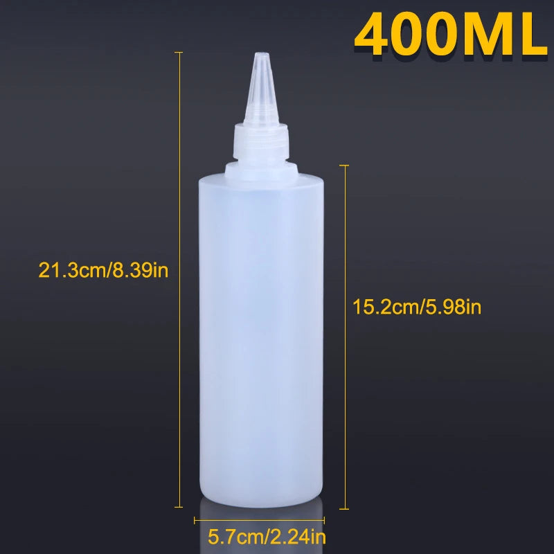 10-1000ML Empty Plastic Squeeze Dropper Bottle With Screw Cap Semi-transparent Eyes Liquid Ink Oil Paint Pigment Container Peaceful Pleasures Health and Wellness 400ml