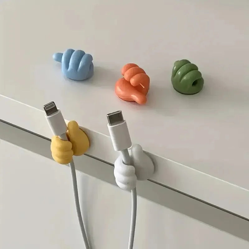 Thumb-shaped Cable Organizer Storage Clips No-drill Adhesive Hooks