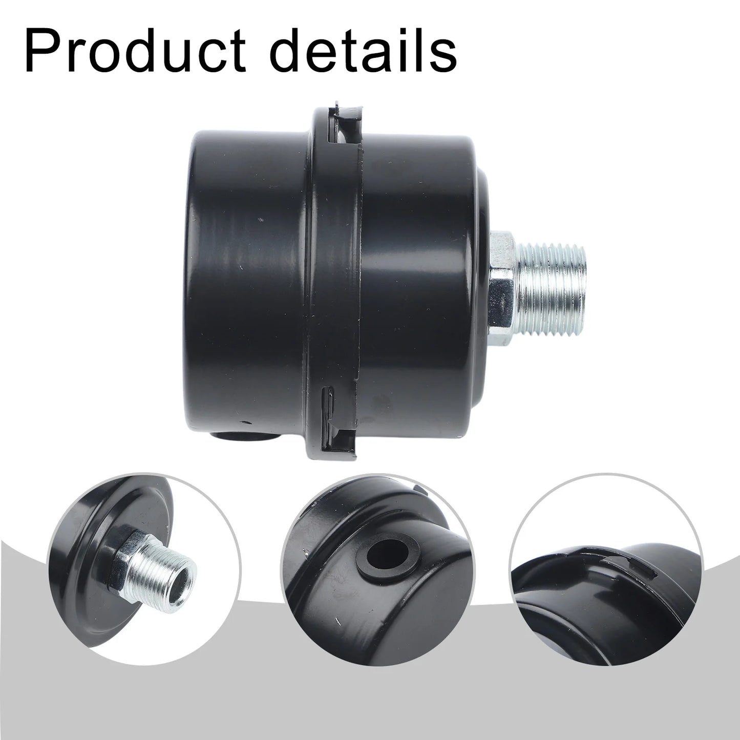 12 5 16 Metal Air Filter Oil-free Black Muffler Intake Filters Noise
