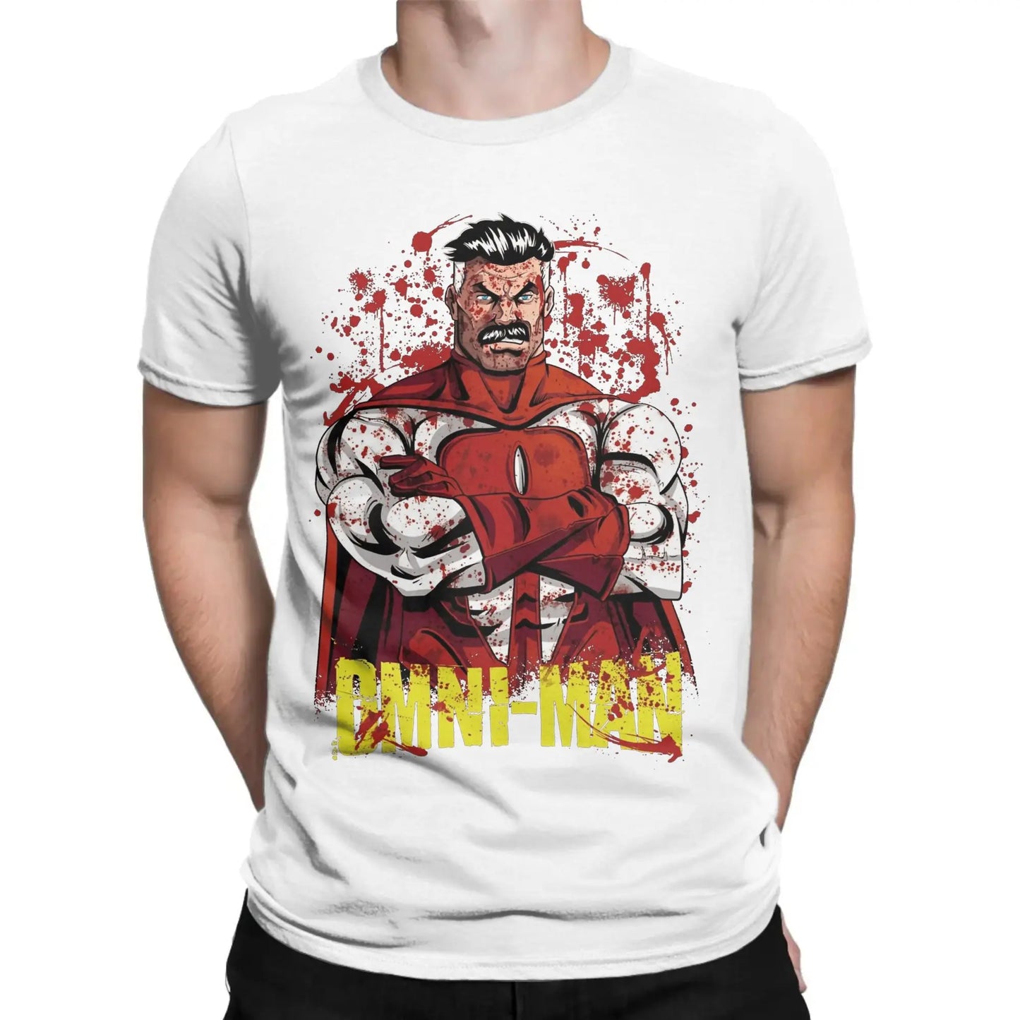 Oversized T-Shirt Summer Invincible Hip Hop T Shirts Omni Ma 100% Cotton Tshirt for Man Y2K Funny Design Short Sleeve Clothes Peaceful Pleasures Health and Wellness WHITE M