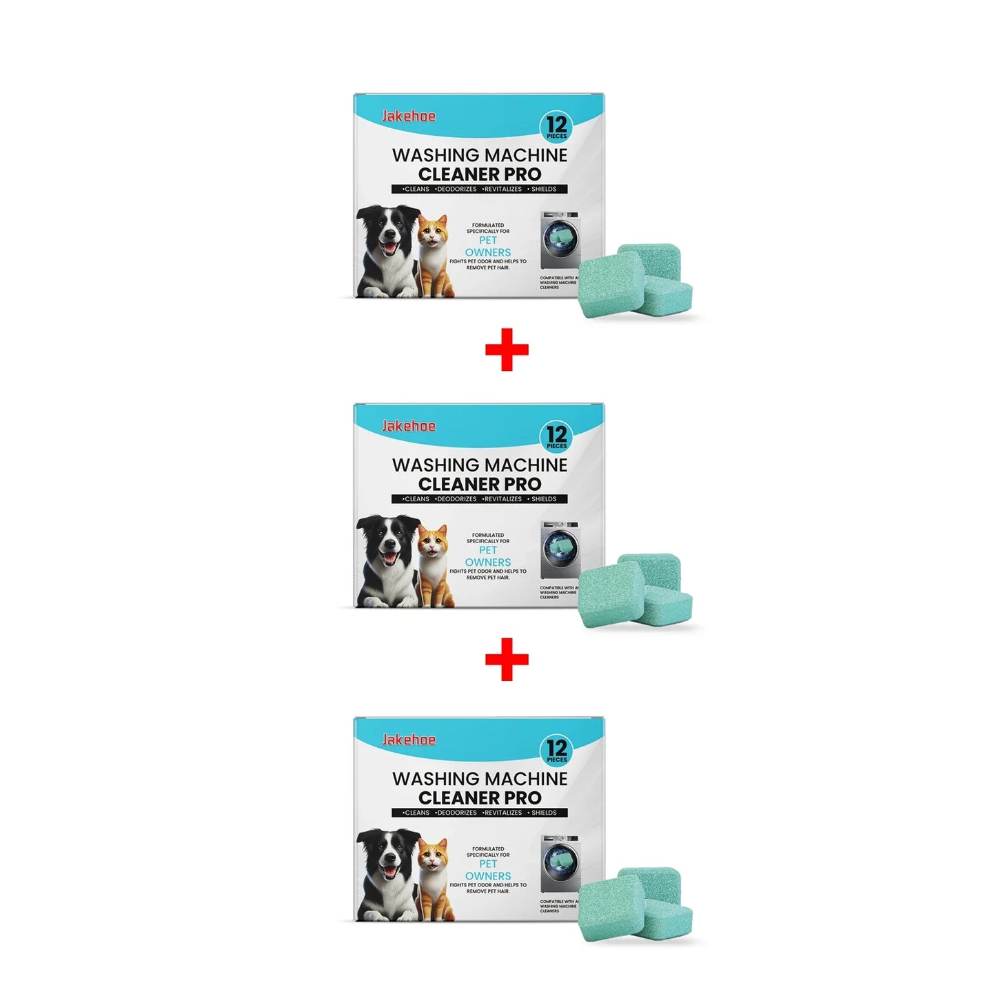 JAKEHOE Washing Machine Cleaner for Pet Owners – 12 Tablets