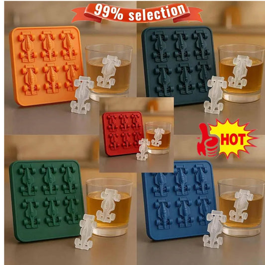 F1 Racing Car Ice Cube Tray | 6-Cavity 3D Silicone Mold Silicone Ice Mold Peaceful Pleasures Health and Wellness