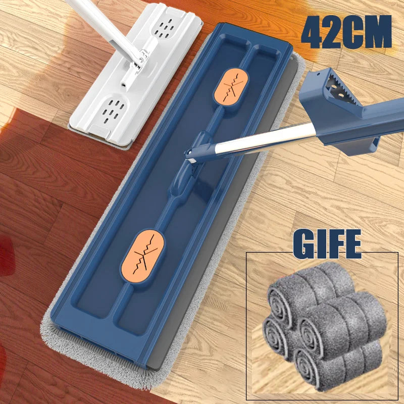 42cm Self-Wringing Flat Mop | Wet & Dry with Squeegee