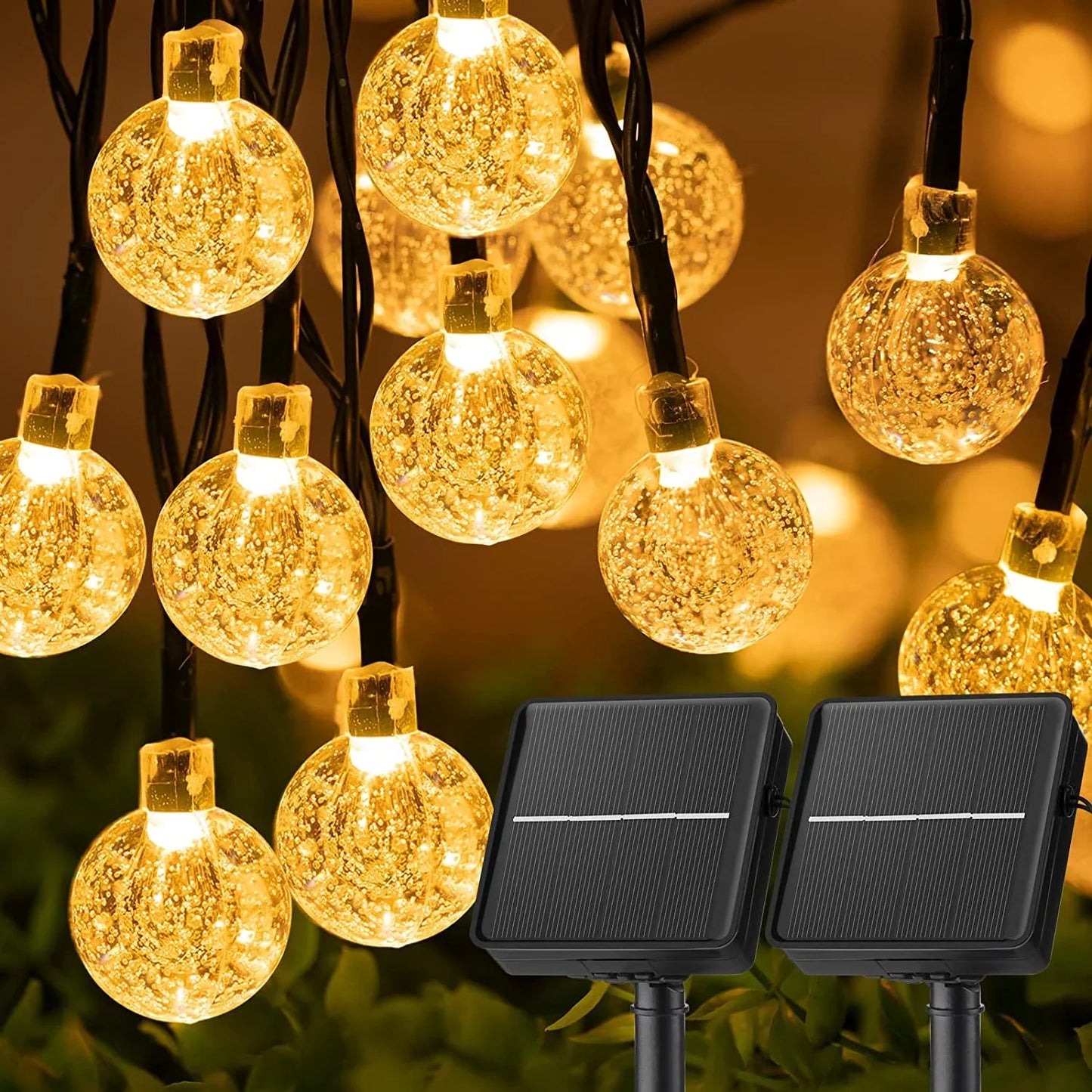 Solar Crystal Globe String Lights – Outdoor Waterproof Fairy Lights