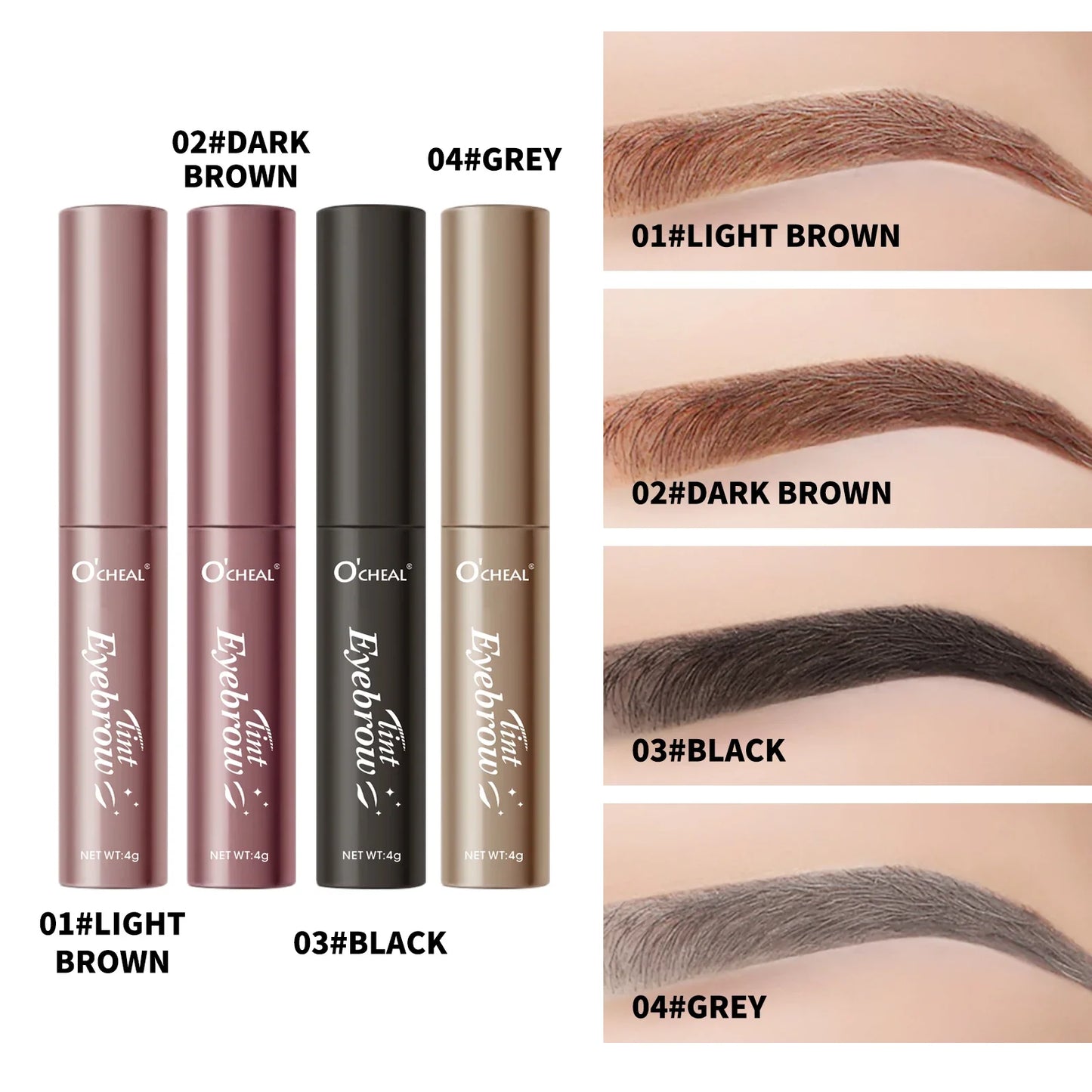 O'Cheal Eyebrow Gel – 4 Colors, Waterproof & Long-Lasting
