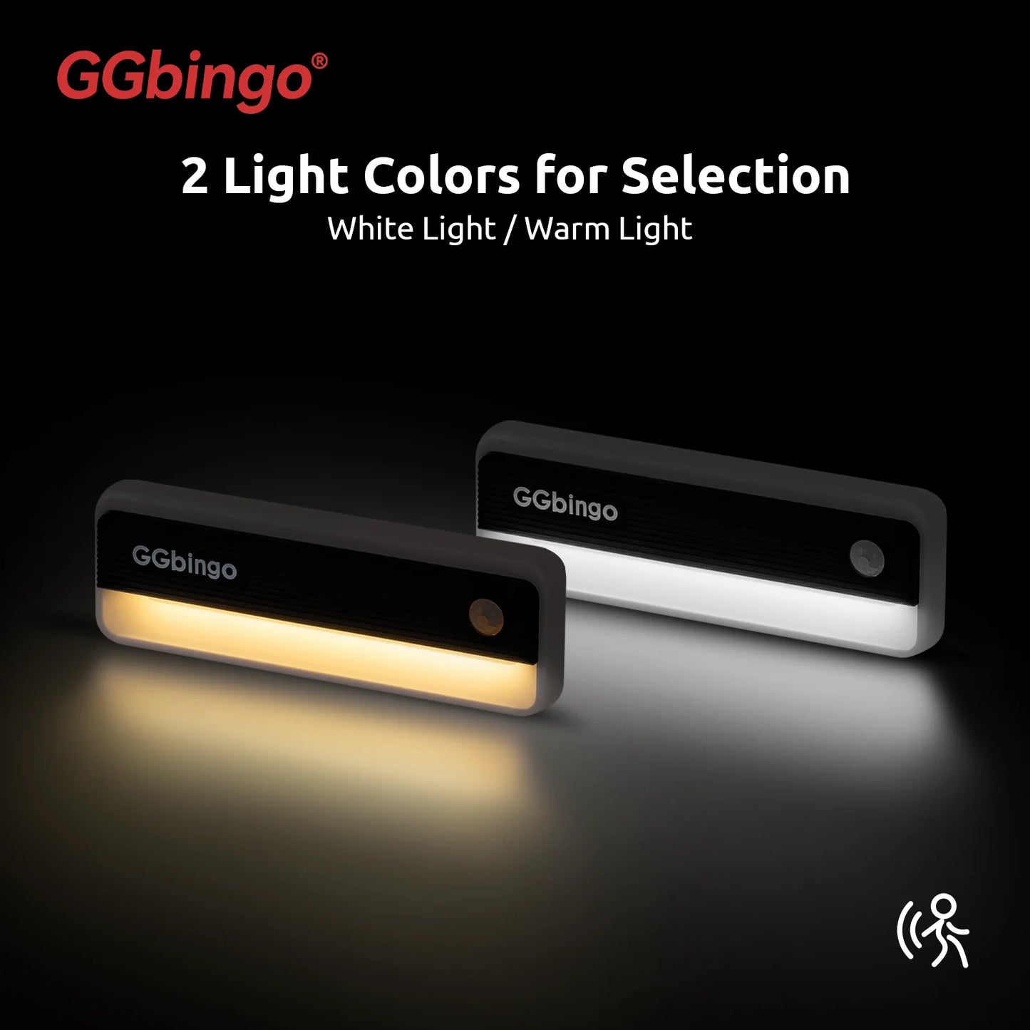 GGbingo Human Body Induction Night Light Multi-light Linkage Type-C Charging Footlights Wall Lamp 2700K Cabinet Light Peaceful Pleasures Health and Wellness