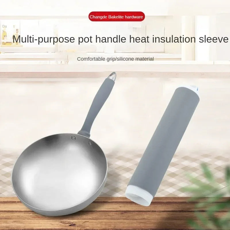 Frying Pan Handle Insulation Sleeve Rubber Sleeve for Iron Cooker Stainless Steel Pan Handle Sleeves Kitchen Tool Accessories Peaceful Pleasures Health and Wellness