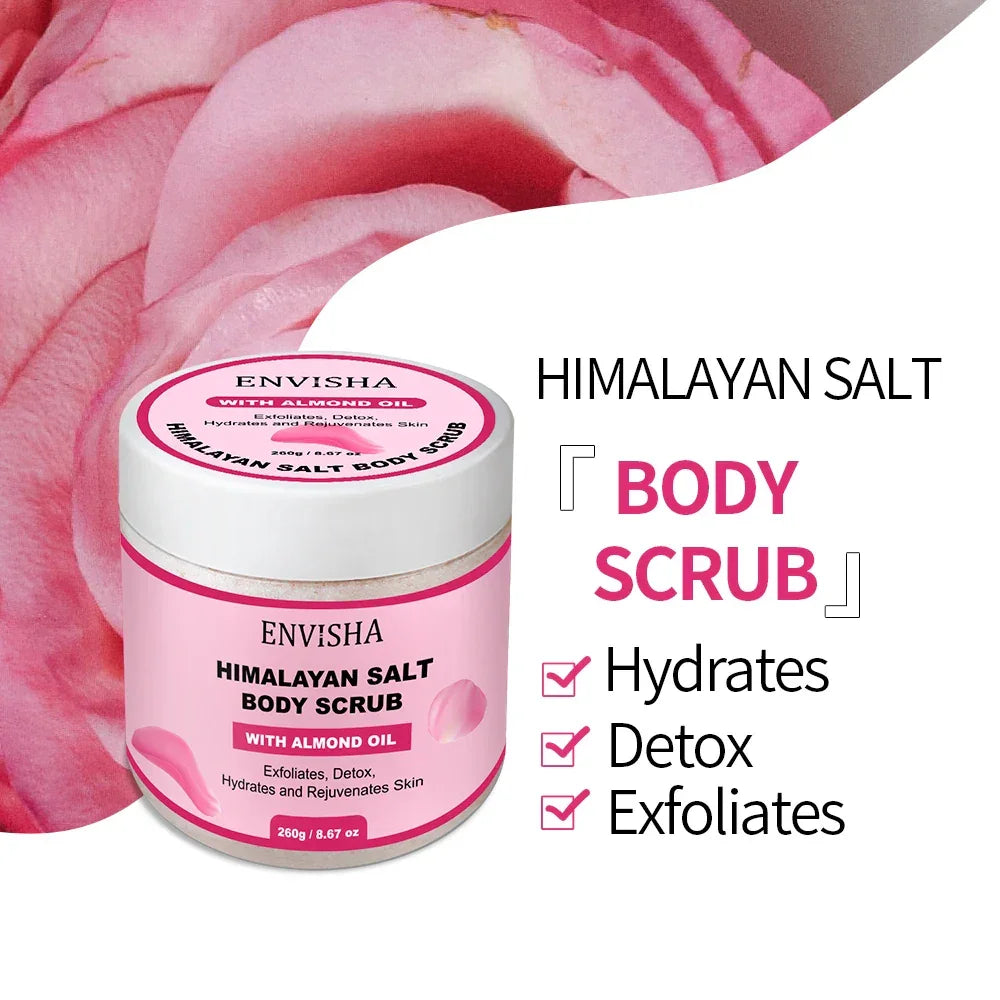 ENVISHA Rose Bath Salt Scrub – Exfoliating Body Massage Treatment Peaceful Pleasures Health and Wellness