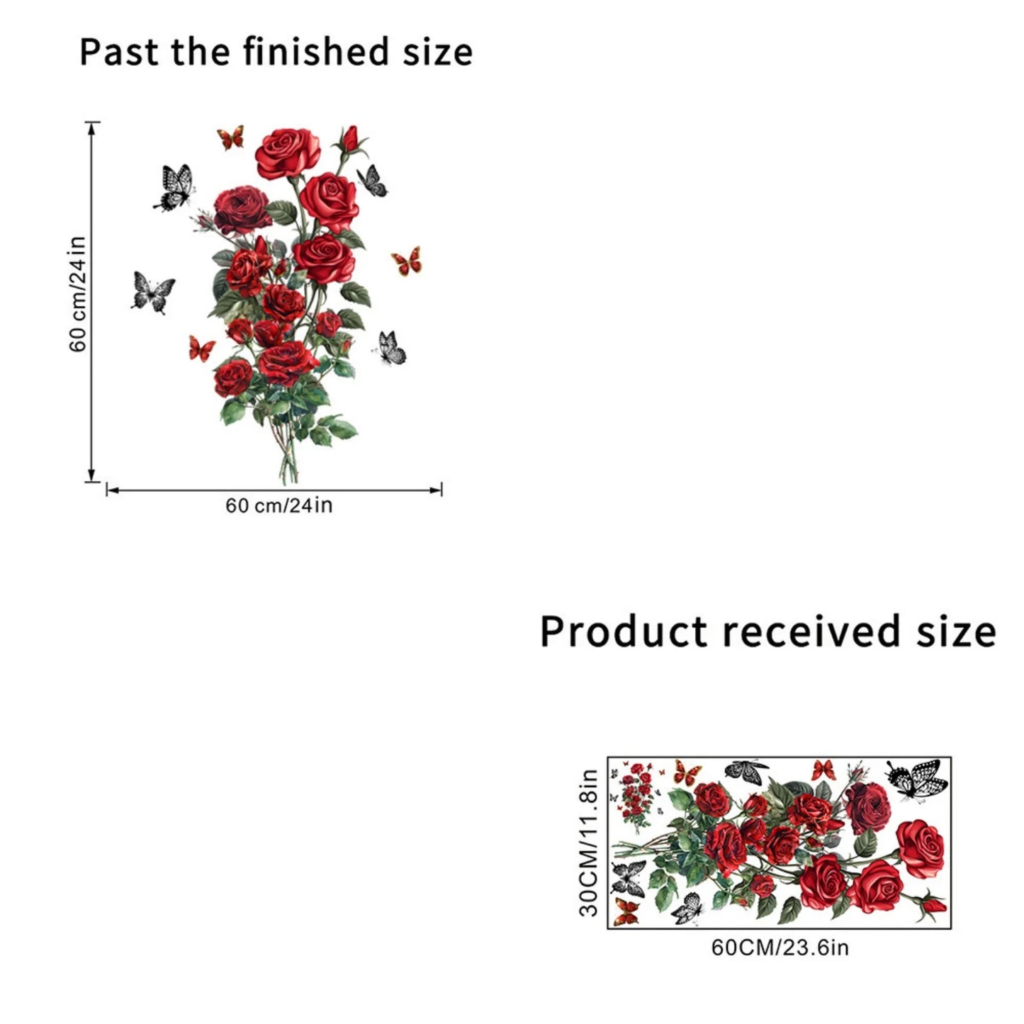 DIY Self-Adhesive Red Rose Wall Stickers For Living Rooms Bedroom Background Wall Decoration Creative Sticker Mural Home Decor Peaceful Pleasures Health and Wellness