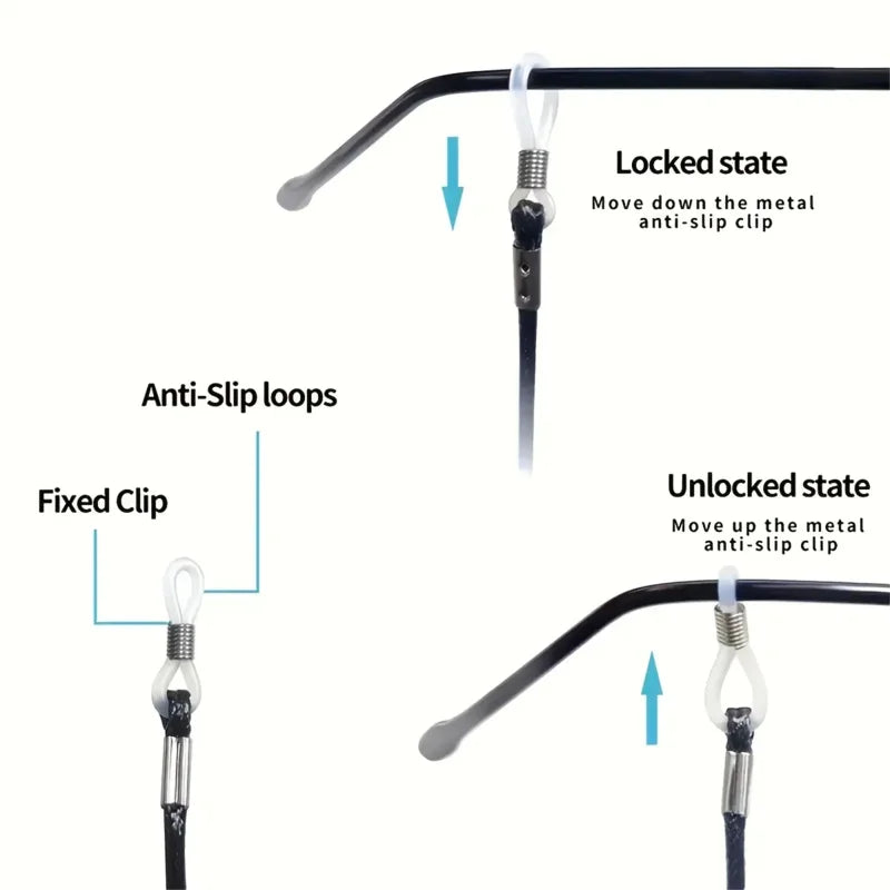 6-Pack Anti-Slip Glasses Strap – Elastic Sports Sunglasses Cord & Lanyard Eyewear Accessories Peaceful Pleasures Health and Wellness