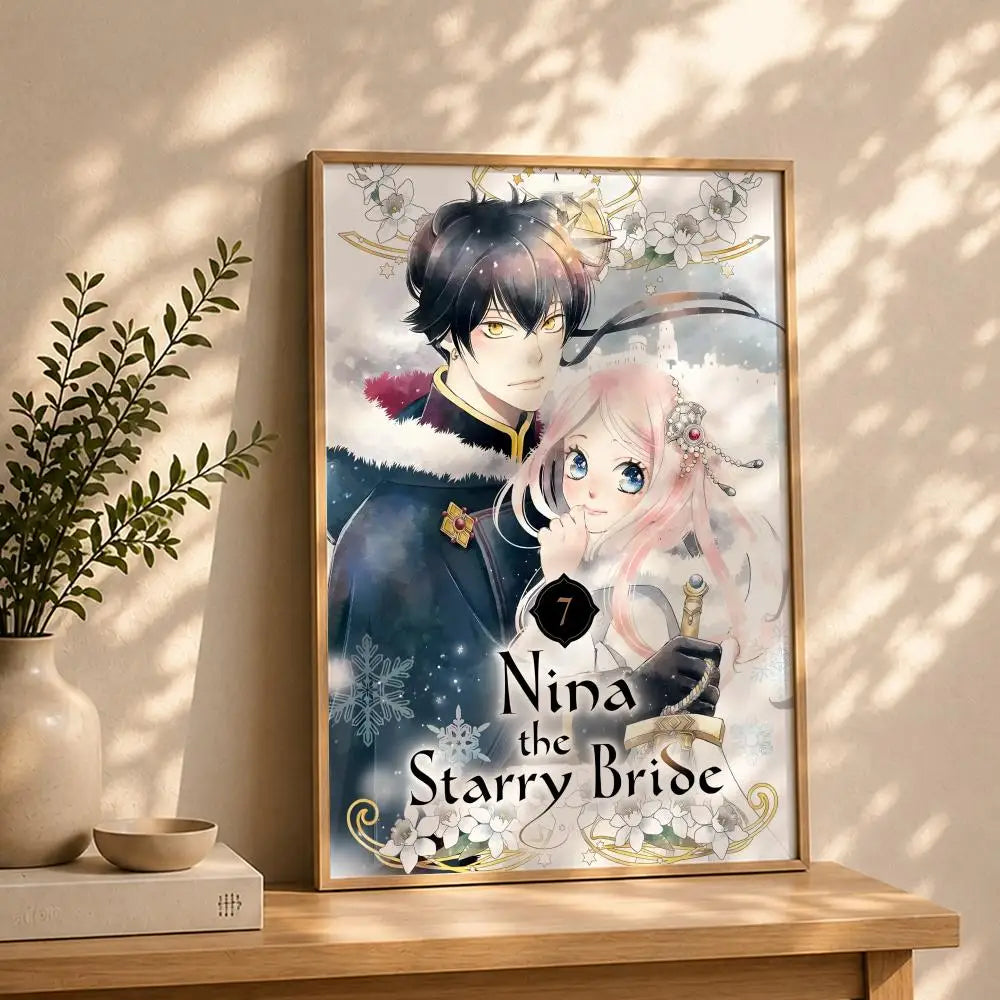 Manga N-Nina the Starry BrideS Poster HD Self Adhesive Waterproof Wall Art Ideal for Home Office Dorm Bedroom Great Gift Peaceful Pleasures Health and Wellness White2 15X20cmNoframe