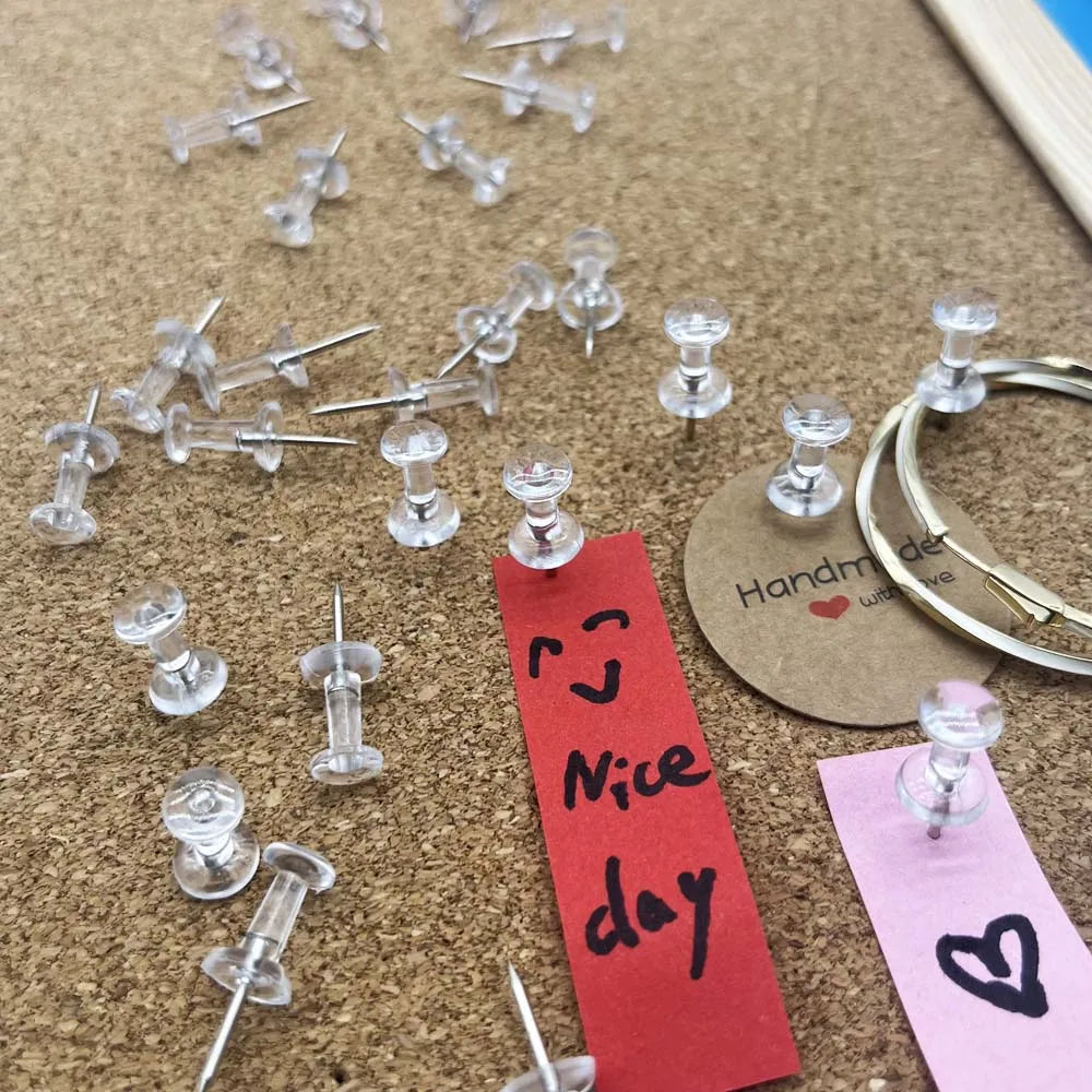Transparent Push Pins Thumb Tacks with Box – 20/50/100 Pack