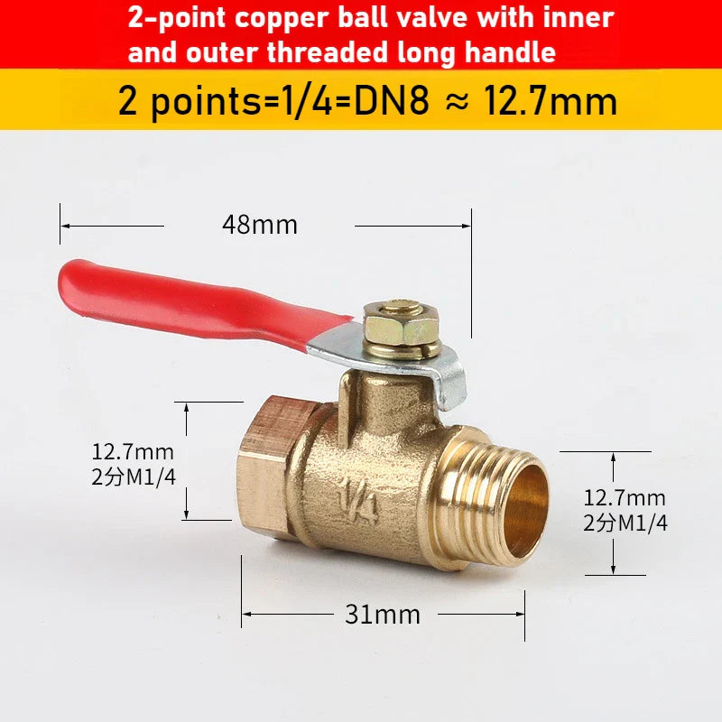 Brass Ball Valve Hose Adapter 1/4" Quick Connector | Garden Irrigation
