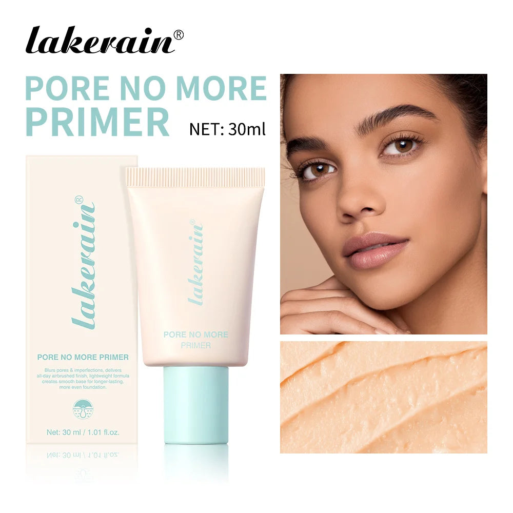 Lakerain Pore No More Makeup Primer Long Lasting Oil Control Hidden Pores Smooth Matte Makeup Effect Slightly Concealer Primer Peaceful Pleasures Health and Wellness Pore No More Primer
