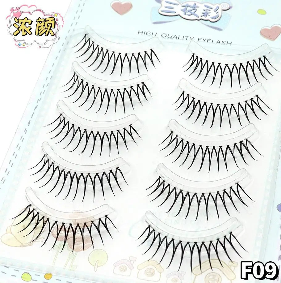 Korean U-Shape False Eyelashes – Natural Wispy 5 Pairs