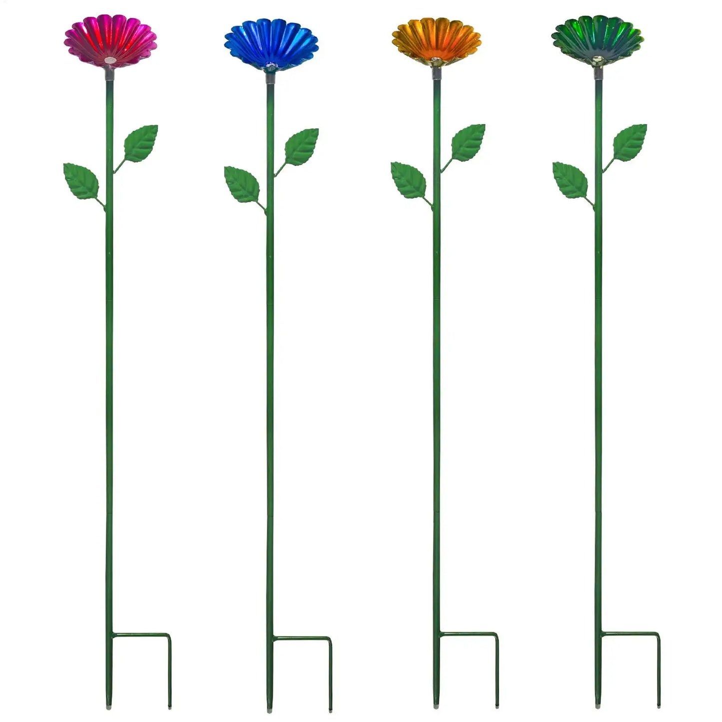 4-Piece Metal Bee Watering Station & Bird Feeder Garden Stake