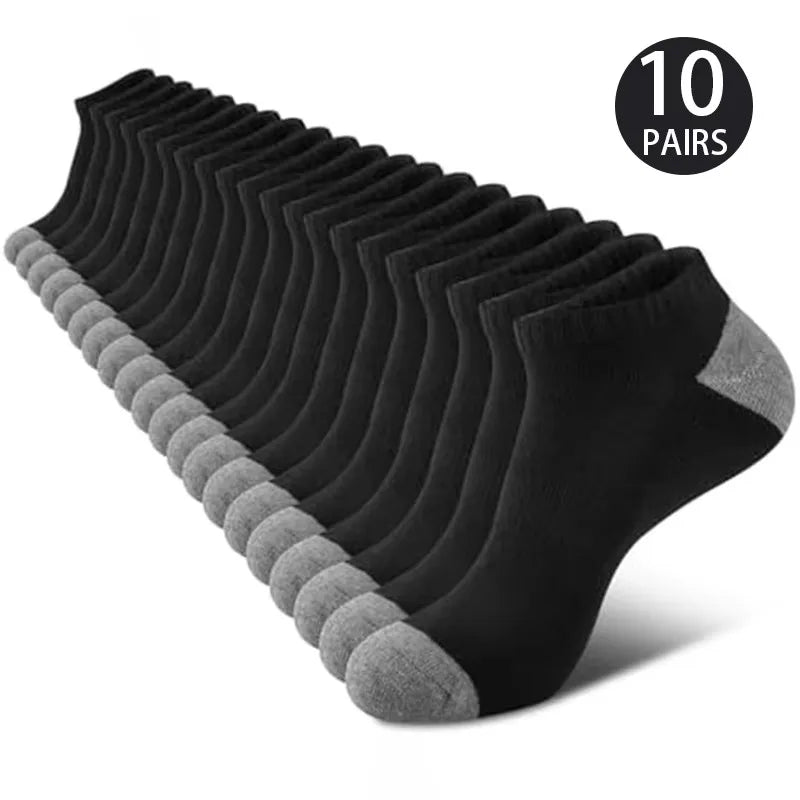 10 Pairs Of Comfortable Breathable Socks Sweat Absorbing Odor Proof Low Cut Solid Color Socks Suitable For Outdoor Activities Peaceful Pleasures Health and Wellness 10 Pairs 1 One Size