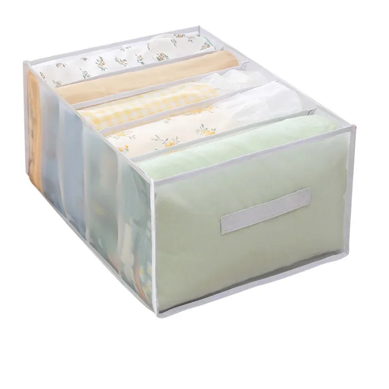 45L 5-Grid Foldable Bedding & Linen Storage Organizer Box