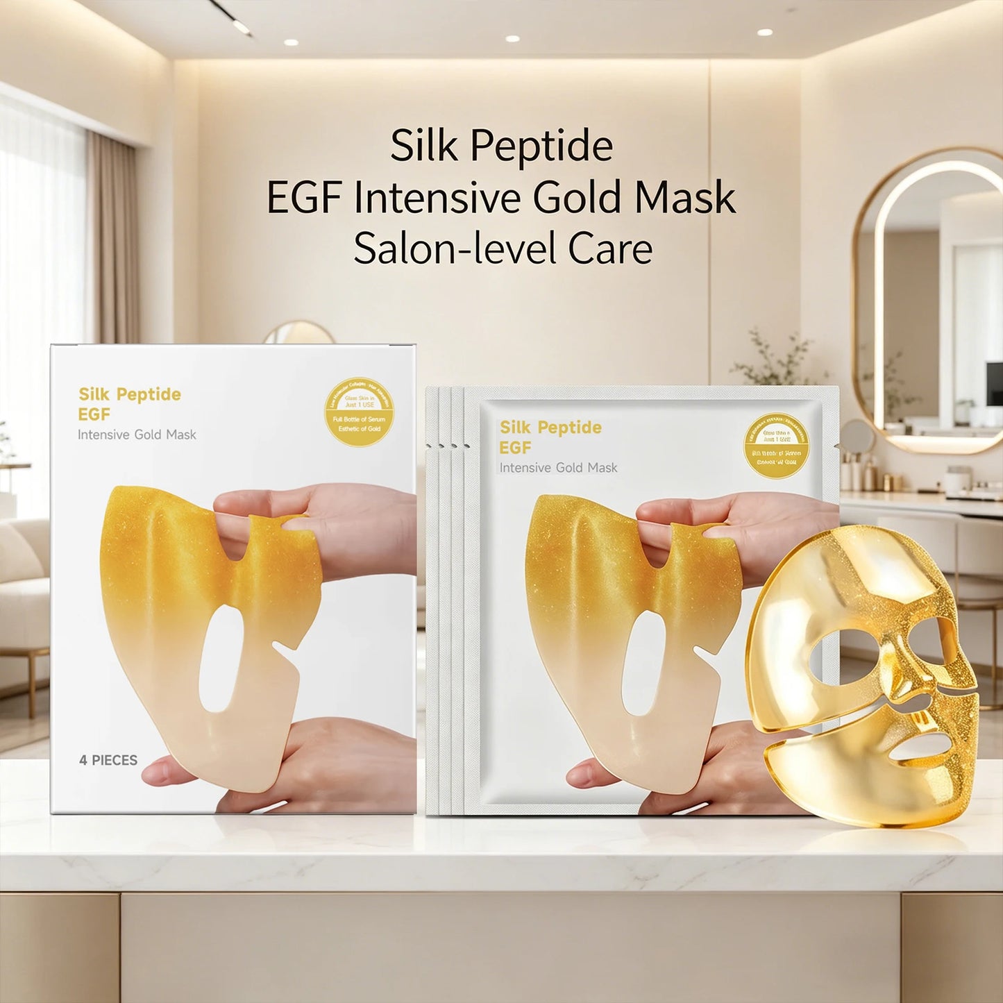 Collagen Intensive Gold Mask Moisturizing Sculpted Facial Contour Soothing Skin Discomfort Enhance Skin Radianc Firm Face Mask Peaceful Pleasures Health and Wellness