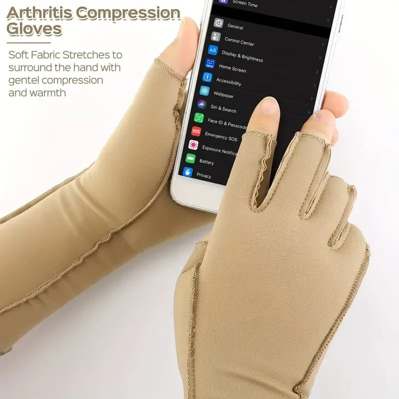 1 Pair Arthritis Compression Gloves, Fingerless Compression Glove For Arthritis For Men & Women, Open Finger Compression Glove Peaceful Pleasures Health and Wellness