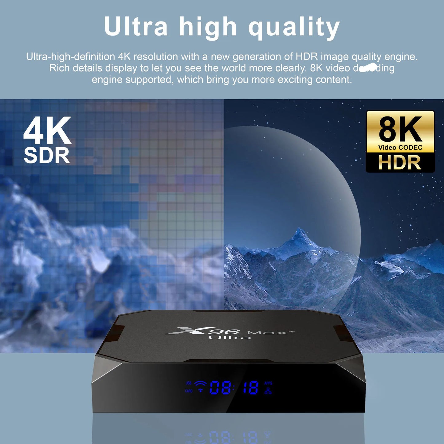 X96Max+ Ultra Amlogic S905X4 Android11 TV Box 2/4GB RAM 16-128GB ROM Dual WiFi BT4.X 100M Ethernet 4K Media Player Peaceful Pleasures Health and Wellness