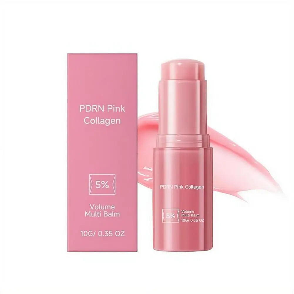 Pink Collagen Multi Balm Stick Deep Hydration Moisturizing Wrinkle Bounce Lifting Anti-Wrinkle Facial Cream Korean Beauty Care Peaceful Pleasures Health and Wellness