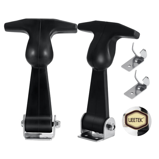 2pcs T-Handle Hasp Hold-down Kit Rubber Buckle Stainless Steel T-Handle Hasp Hood Catch For Cart Tool Box Car Vehicle Engine Peaceful Pleasures Health and Wellness Default Title