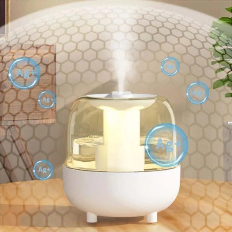 4l Large Capacity Spray Usb Humidifier Night Light Double Nozzle Water Can Add Essential Oil Diffuser Air Humificador Peaceful Pleasures Health and Wellness