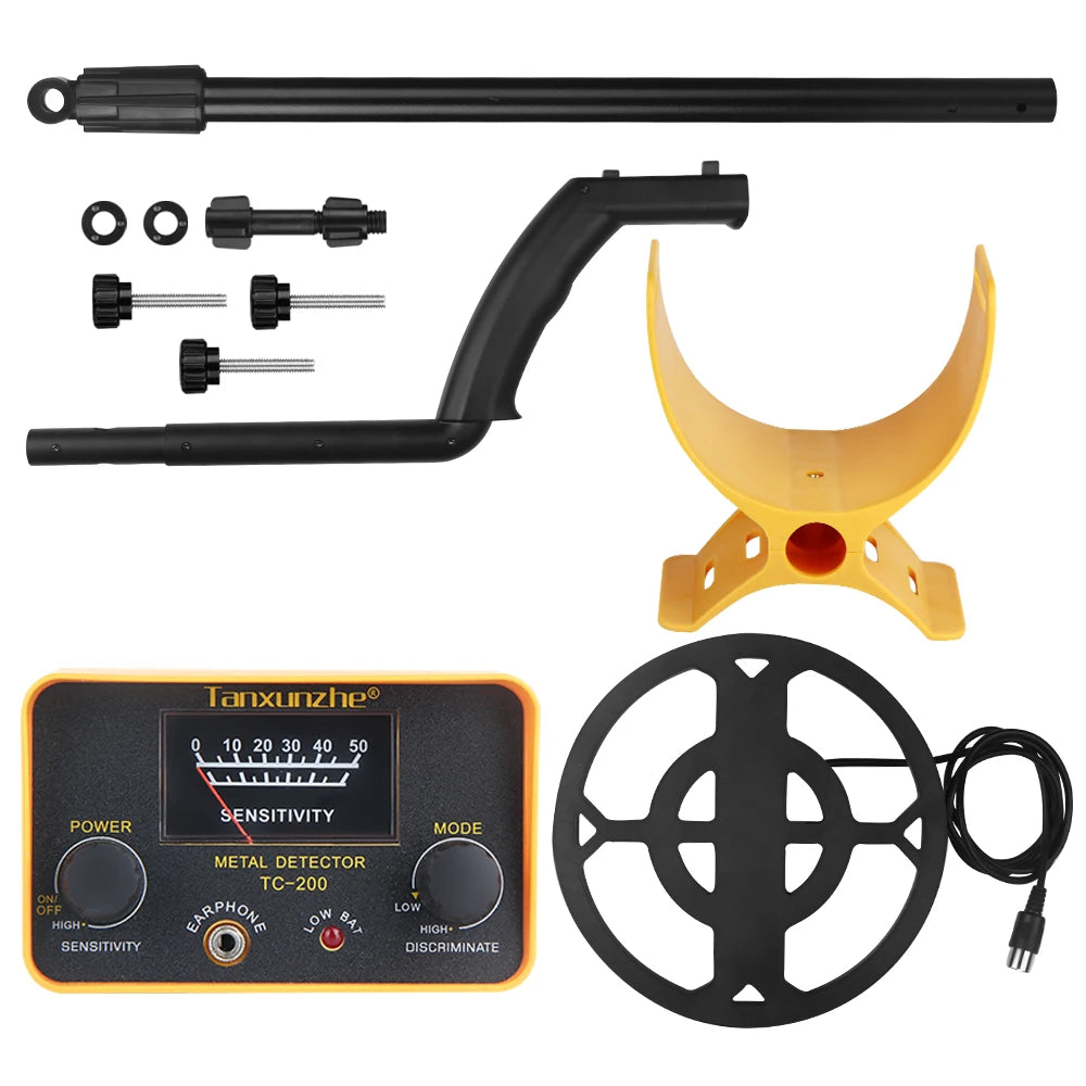 TC-200 New Upgrade Metal Detector Underground Wire Iron Metal Gold Detector Adjustable Tracker for Treasure Search Peaceful Pleasures Health and Wellness TC-200-yellow