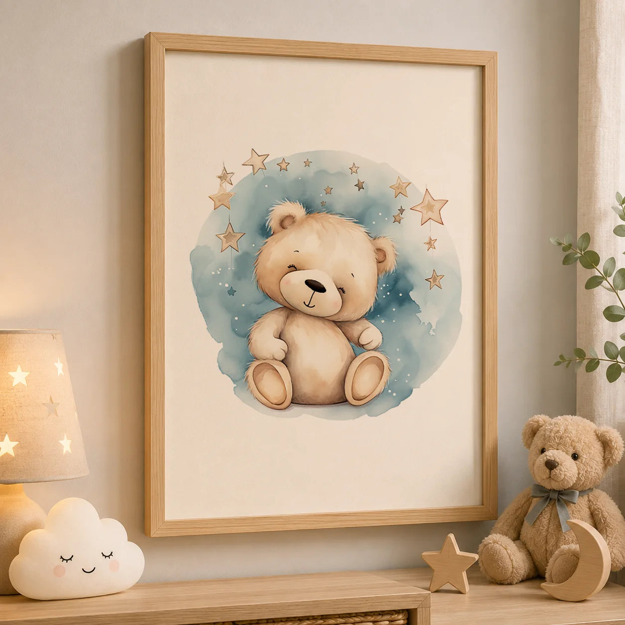 Nursery Wall Art, Nordic Cute Animal Cartoon Canvas Painting | Baby Poster for Toddler Kids Room Decor Peaceful Pleasures Health and Wellness