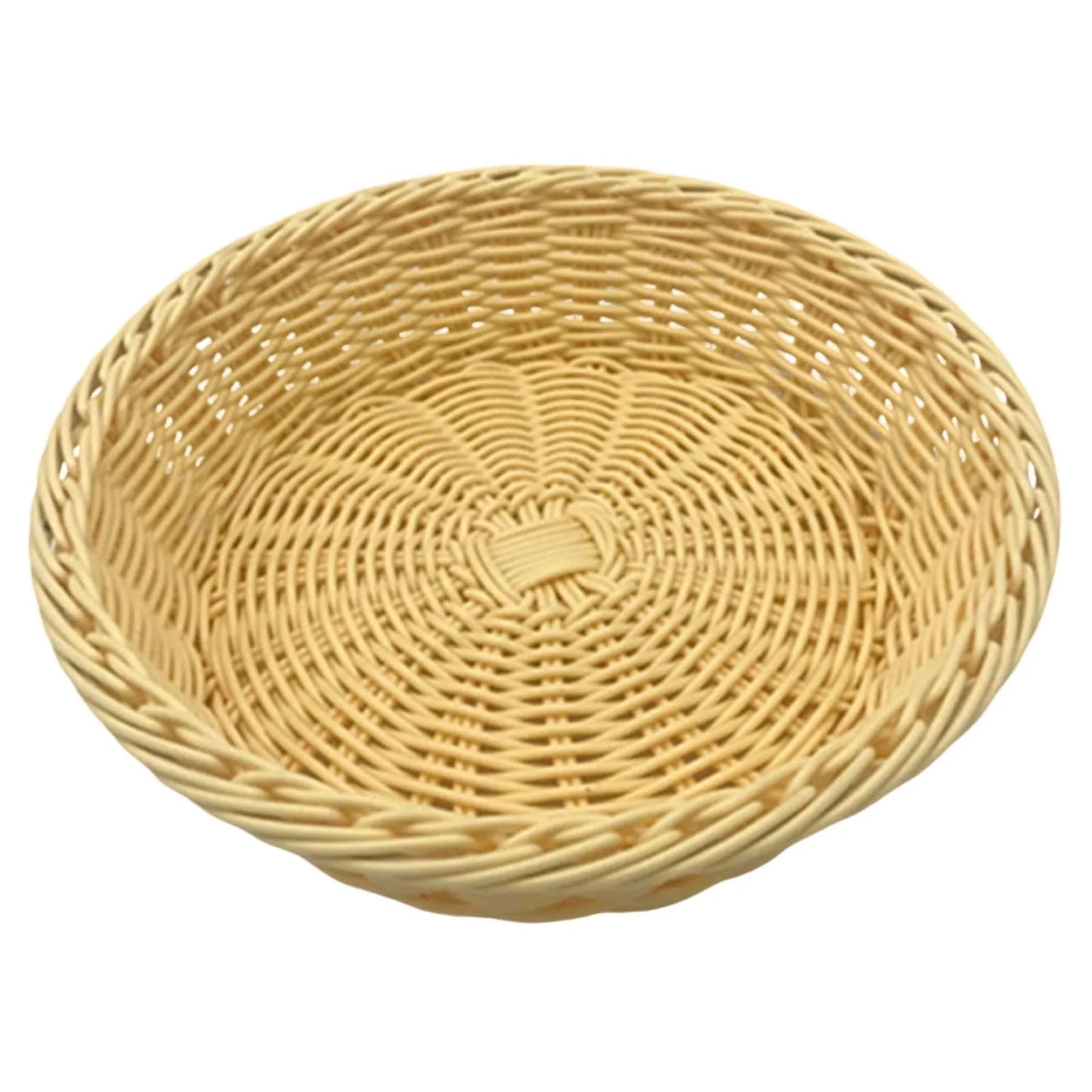 Home Kitchen Food Basket Multipurpose Woven Bread Baskets for Kitchen Dining Room Supplies Peaceful Pleasures Health and Wellness Beige 25x7