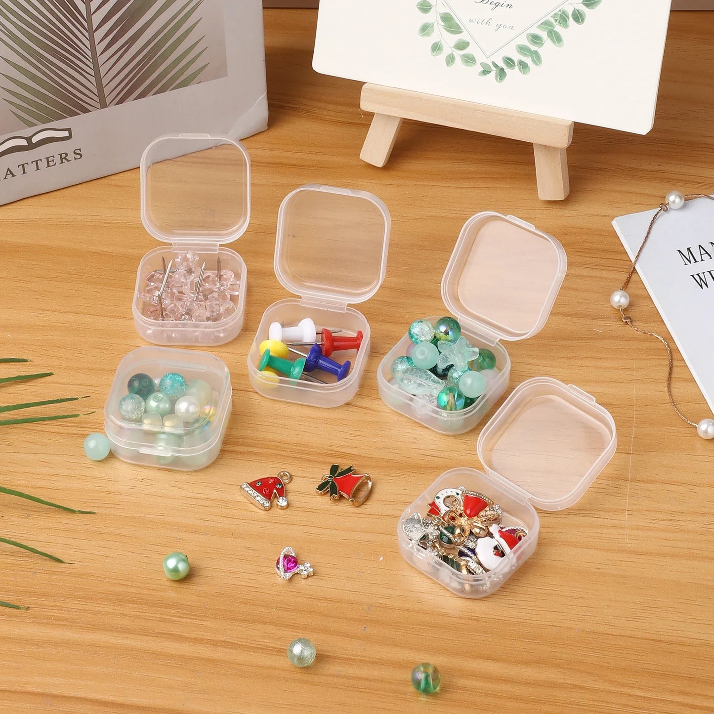 10-Pack Mini Transparent Plastic Storage Boxes | Small Organizer
