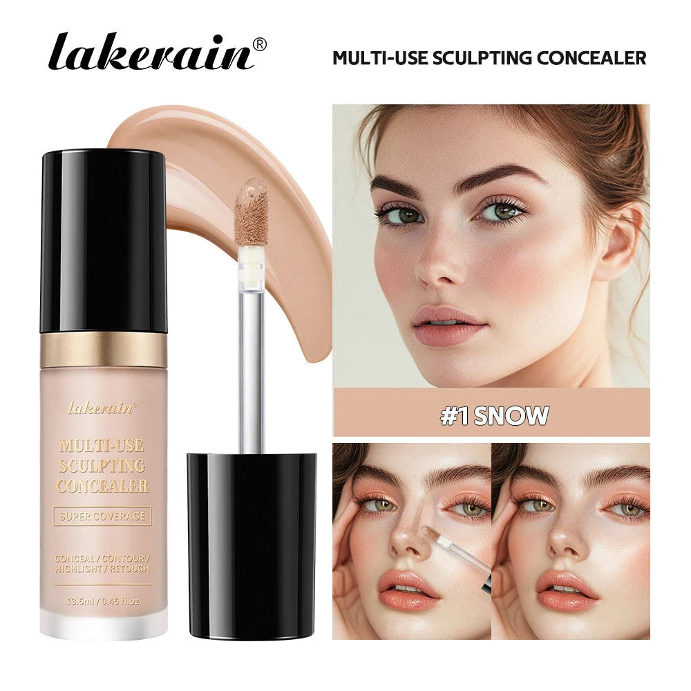 Waterproof Liquid Concealer Matte High Coverage Oil Control Cover Acne Dark Circles Foundation Modify Face Contouring Cosmetics Peaceful Pleasures Health and Wellness 01 SNOW