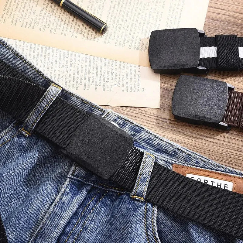 Canvas Nylon Tactical Belt Non-metallic Anti Allergy Ideal For Outdoor Training Security Check And Daily Pants Wearing Use Peaceful Pleasures Health and Wellness
