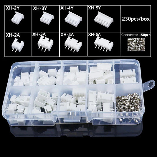 New 230Pcs XH2.54 PH2.0 2p 3p 4p 5 Pin 2.54mm 2.0mm Pitch Terminal Kit JST Connector Wire Connectors Adaptor Box Packing Peaceful Pleasures Health and Wellness Default Title