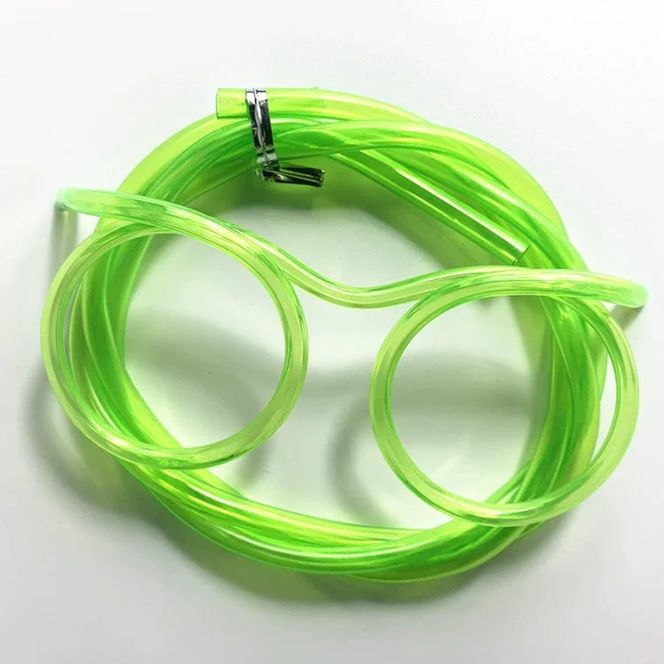 5PCS Funny Straw Glasses Soft PVC Glasses Flexible Drinking Straws Kids Party Supplies Bar Supplies Creativity Toy Kids Gift Peaceful Pleasures Health and Wellness Green