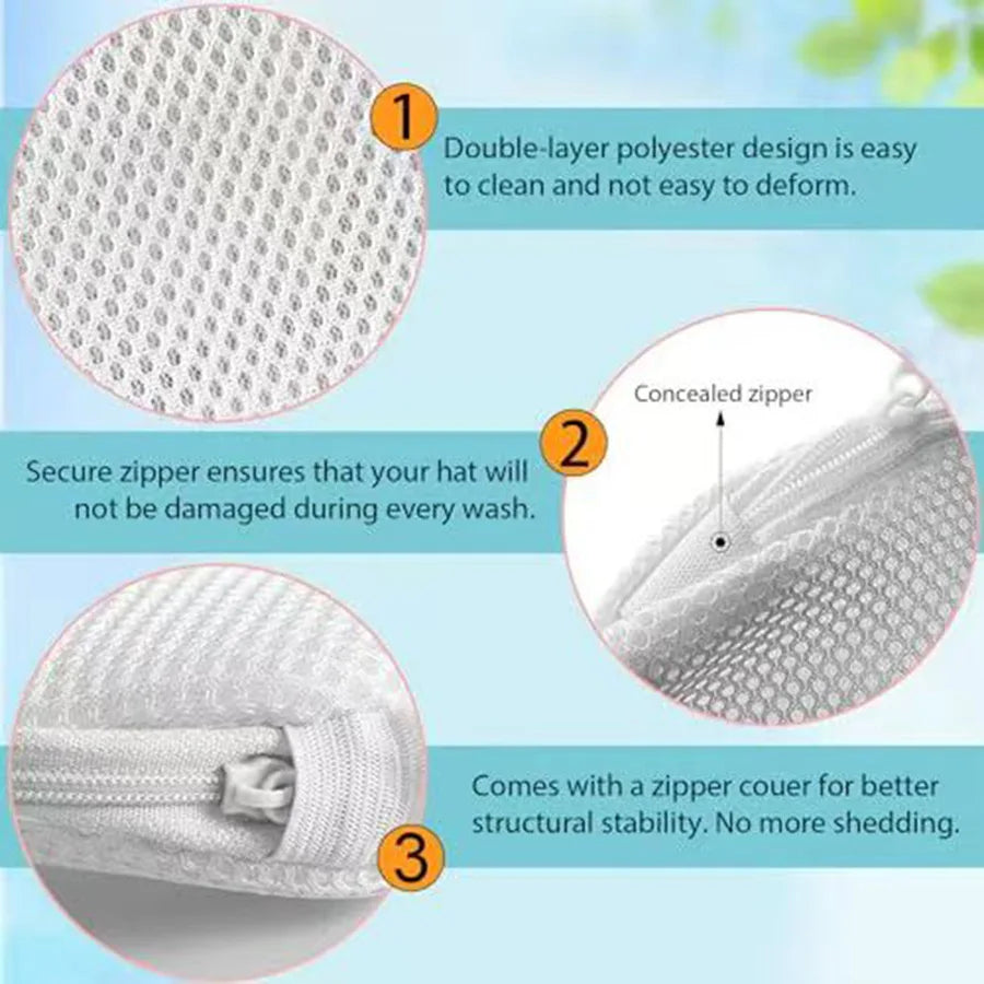 Baseball Cap Washing Bag – Anti-Deformation Mesh Hat Protector