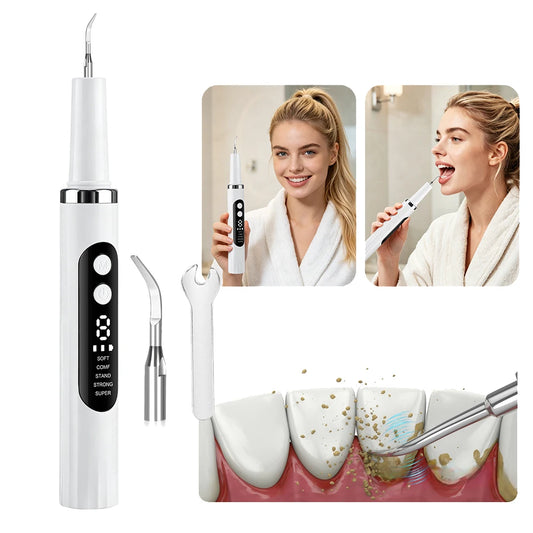 Tartar Remover for Teeth Electric Ultrasonic Dental Plaque Scaler 5 Modes LED Teeth Cleaning Kit 5 Speed Type-C Rechargeable Peaceful Pleasures Health and Wellness