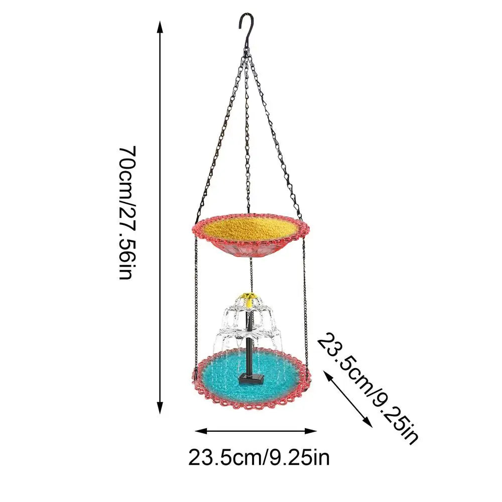 Solar Fountain for Bird Bath Solar Pump Foods Bowl Bird Bath Fountain Foods Feeder for Hummingbird Robin Sparrow Terrace Pillars Peaceful Pleasures Health and Wellness Pink China Mainland