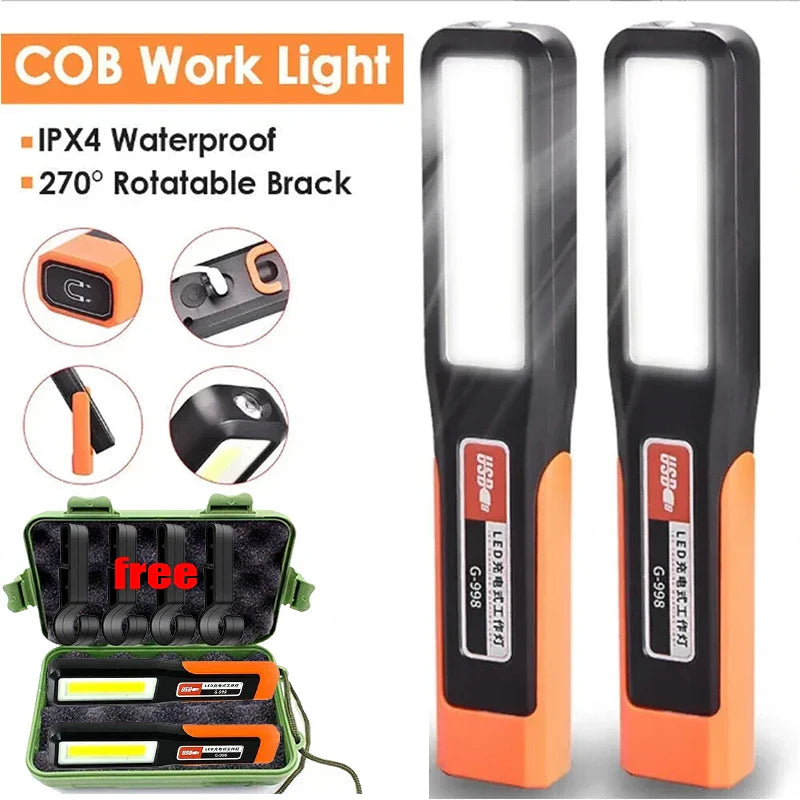 KDULIT Rechargeable COB LED Work Light – Magnet & Hook