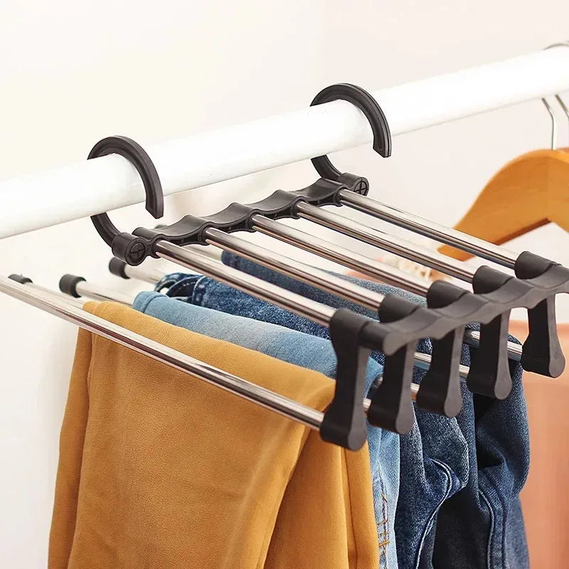 1PC Telescopic Folding Pants Rack, Multi-layer Pants Rack, Pants Hanger, Household Magic Pants Clip, Wardrobe Storage Peaceful Pleasures Health and Wellness