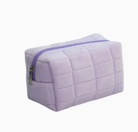 Cute Plush Velvet Makeup Bag – Travel Cosmetic Zipper Pouch
