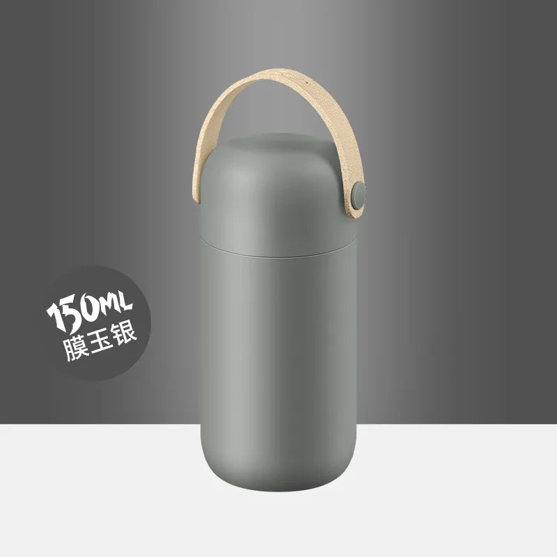 Macaron Mini Pocket Thermos Cup 150ml | Vacuum Insulated Flask Mini Thermos Flask Peaceful Pleasures Health and Wellness DARK GRAY 150ml