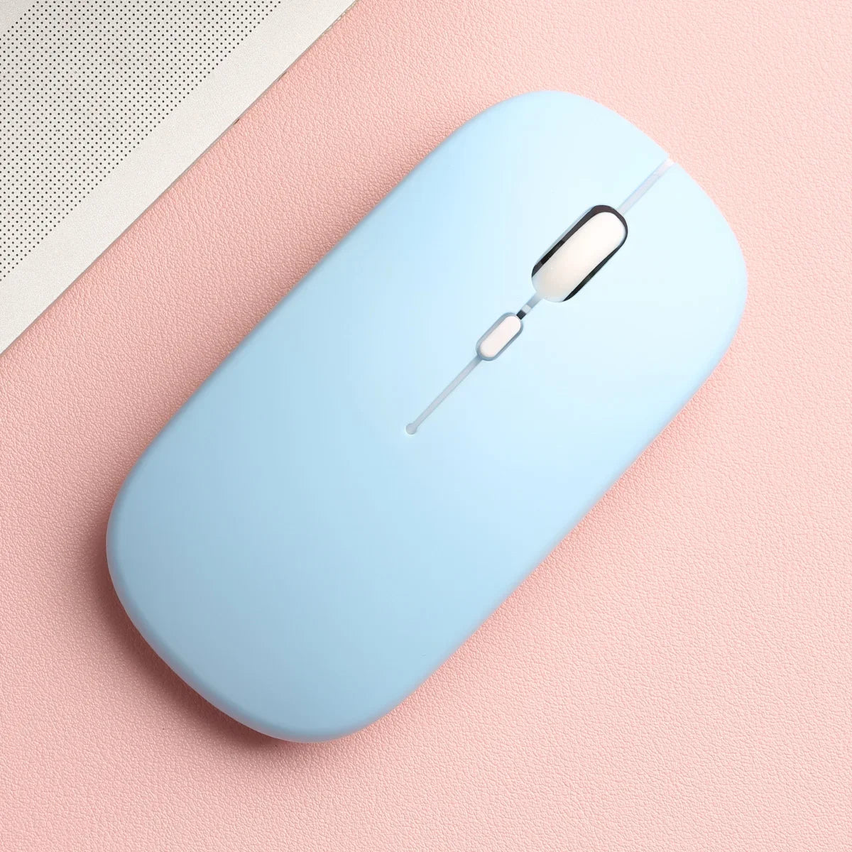 Wireless Bluetooth-compatible Mouse Portable Ergonomic Computer Mice For Laptop iPad Tablet PC Mobile Phone Office Gaming Mouse Peaceful Pleasures Health and Wellness Matte-Blue