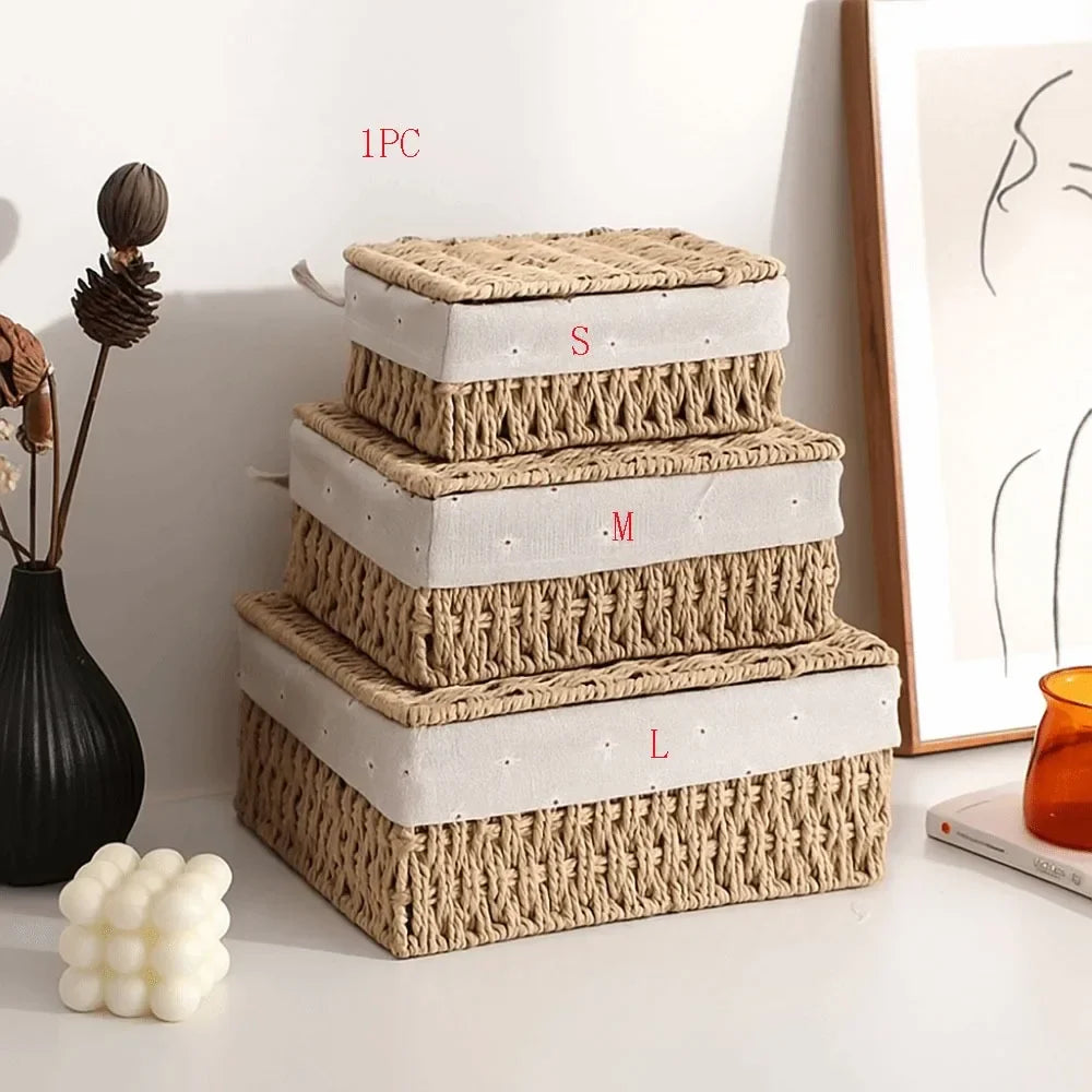Rustic Hand-Woven Wicker Storage Basket | Bohemian Hamper S/M/L