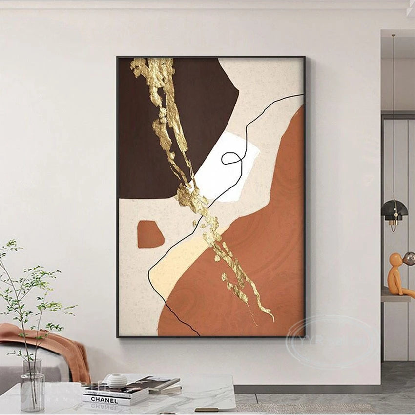 Nordic Wall Art Decor Oil Painting Modern Abstract Image High Quality Home Hanging Poster Handmade Canvas Mural For Parlor Porch Peaceful Pleasures Health and Wellness