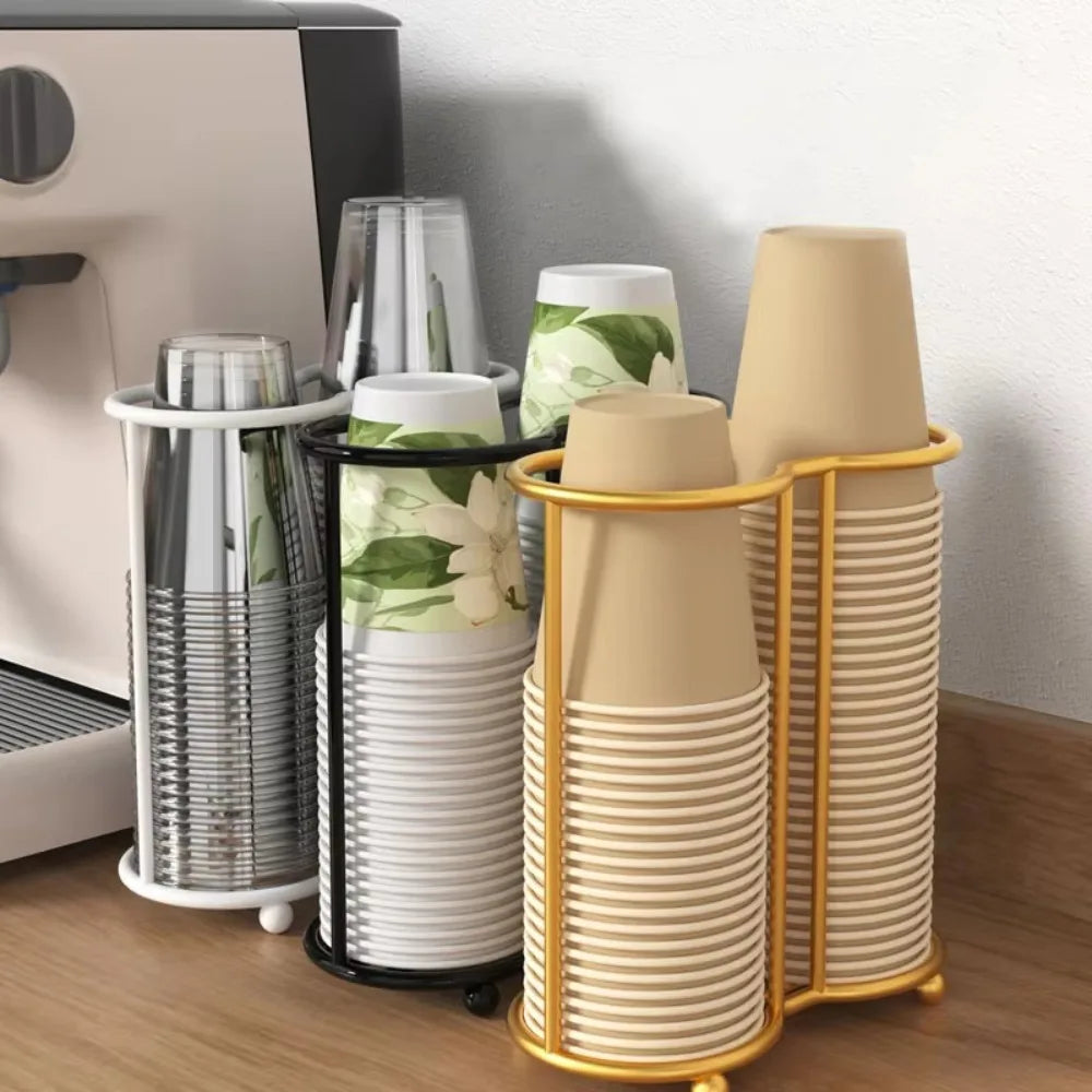1pc Luxury Disposable Cup Storage Holder Water Tea Cups Dispenser Rack Shelf with Longer Stick Mug Display Stand Home Organizer Peaceful Pleasures Health and Wellness