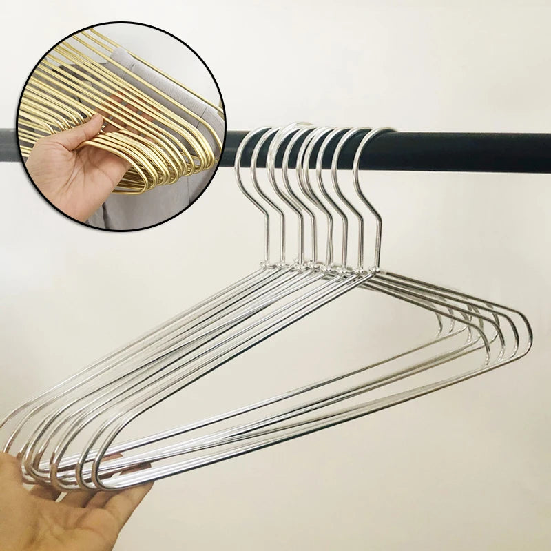 10pcs Silver/Gold Hanger For Clothes Aluminum Alloy Durable Clothes Hanger For Coats Skirts Pants Dress Peaceful Pleasures Health and Wellness