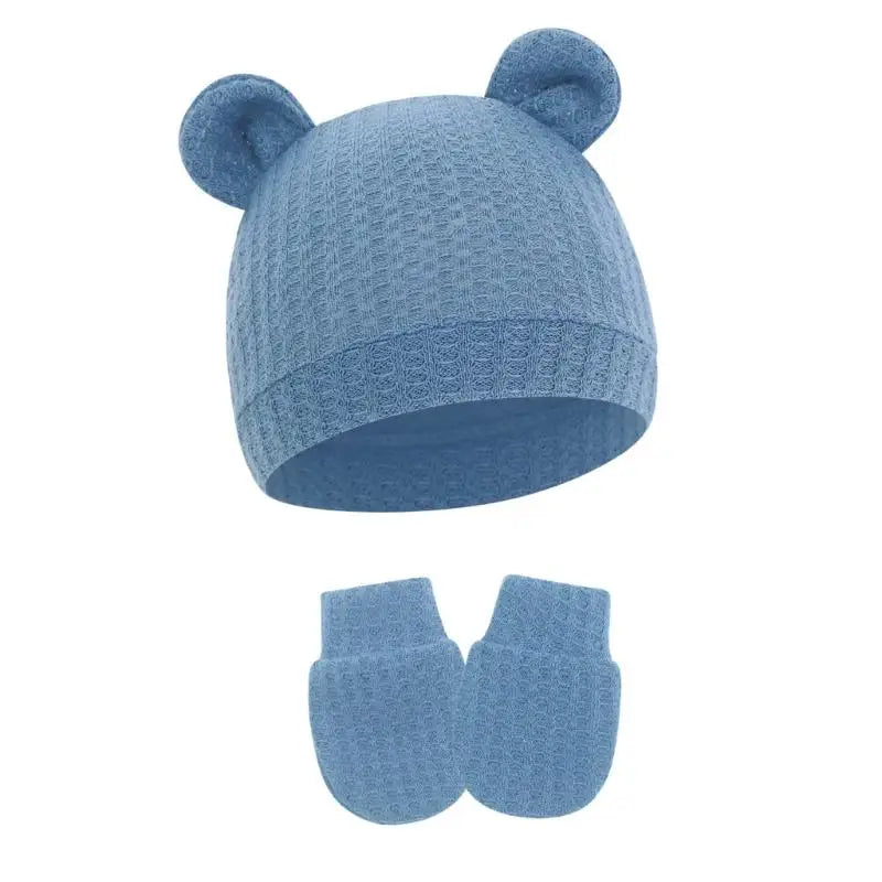 Newborn Baby Hat & Mittens Set | Soft Cotton, 0–6 Months